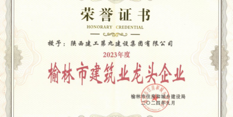 點贊！陜建九建集團榮獲多項市級榮譽